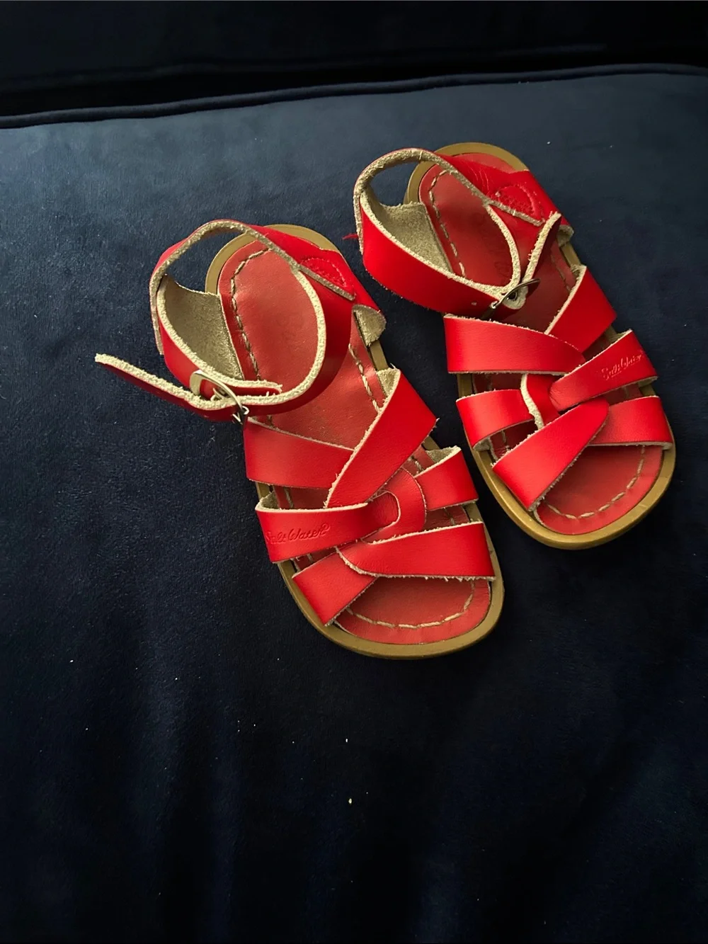 Salt water Kids Red Leather Strappy Sandals size 7